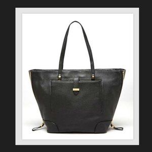 Tory Burch Clay East West Leather Tote Black Multi
